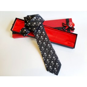 Morčić  linija – Svilena kravata crne boje s likom morčića 